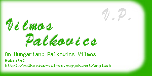 vilmos palkovics business card